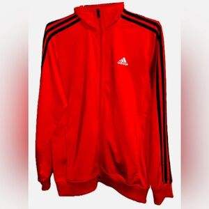RED ADIDAS MENS TRACKSUIT ZIP-UP JACKET
